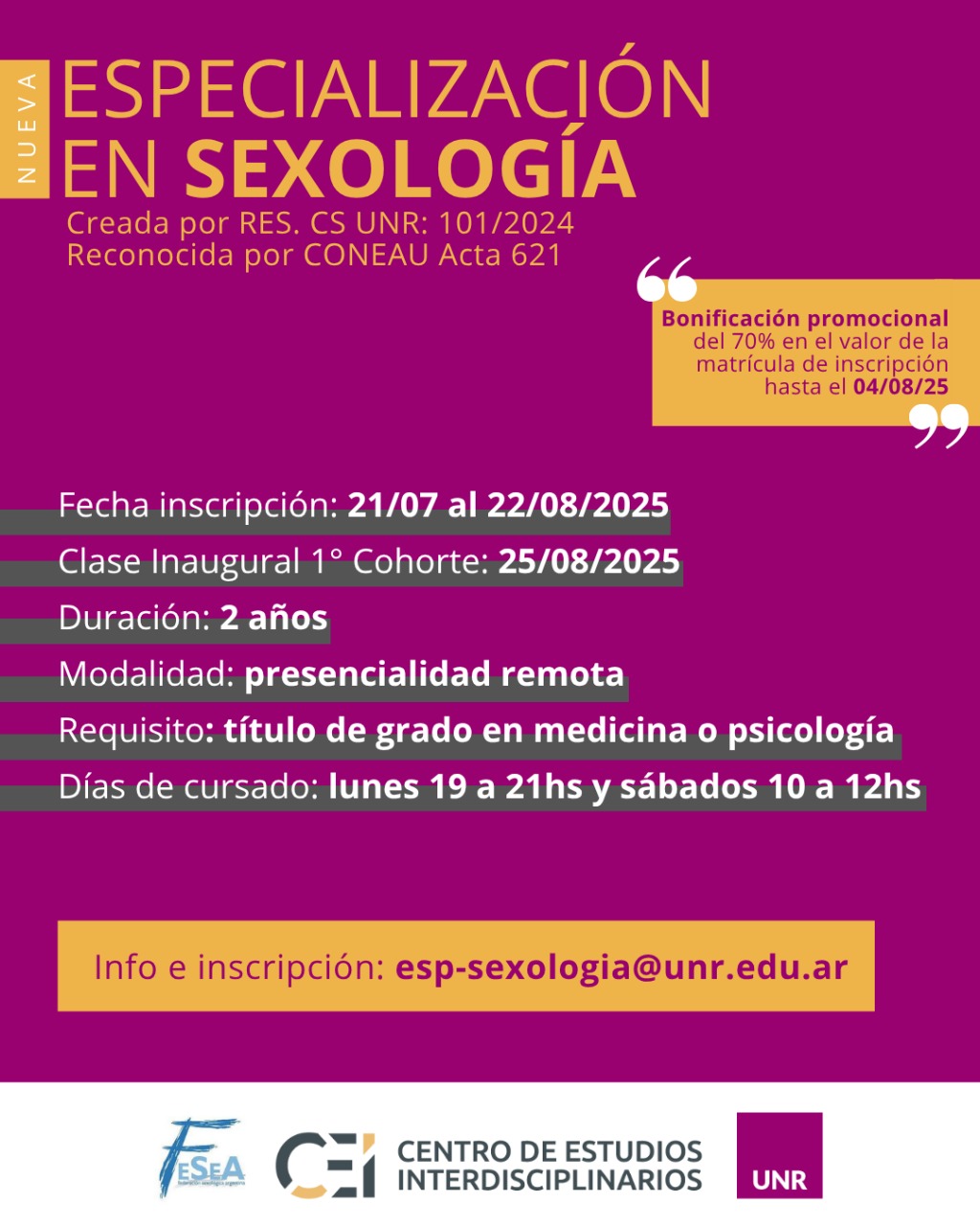 Especialización en Sexología